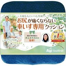 「理学療法士監修 車椅子用低反発クッション【ブルー】」